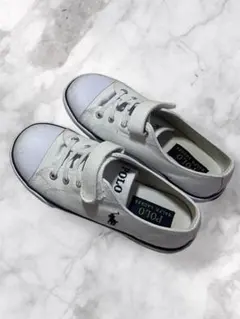【polo】キッズホワイトスニーカー/19cm