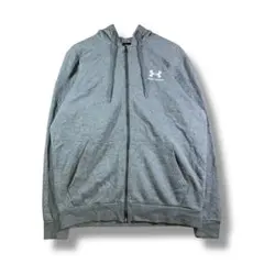 【1000】　UNDER ARMOUR　ジップパーカー　サイズM　グレー