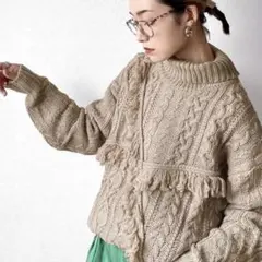 ブラウン　レディース　ニット
