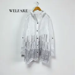 ウェルフェア シャツ【M】個性的　コットン100％ 刺繍 デザイン d530