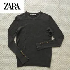 ZARA/ザラ ボタンスリーブ ニットプルオーバー