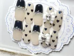 ハートドットフレンチネイルチップ