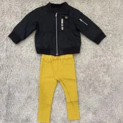 COMME CA ISMネイビージャケットとイエロー パンツ セット90cm