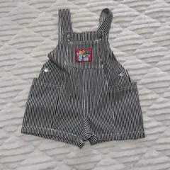 ストライプ柄ショートオーバーオール 90