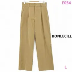 BONLECILL タックワイドチノパンツ ベージュ L センタープレスのサムネイル