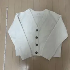 GU ホワイト Vネック カーディガン M