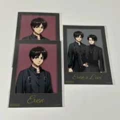 進撃の巨人 ブラックコーデ エレン リヴァイ ブロマイド 3枚
