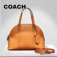 コーチ 美品 2WAY ショルダーバッグ オレンジ レザー F25671 大容量