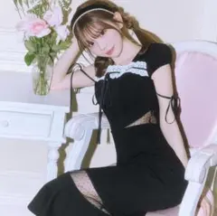 michellMacaron ドットチュールマーメイドワンピース フリーサイズ 