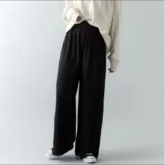 JUNOAH ワイドパンツ　ブラック　スラックス　L　 Grl　gu ユニクロ