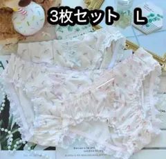 ★超おすすめ★ 3枚組Ｌ 女の子花柄レースショーツ コルセットリボン　540号