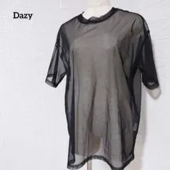 I4-4385【Dazy】シースルーTシャツ　透け感　プルオーバー　レイヤードS