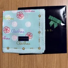 未使用•長期保管 クレイサス 大判ハンカチ ターコイズ ゴールド ラメのサムネイル