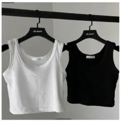 ok.soon クロップドタンクトップ　white