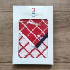 【新品】今治タオル タオルハンカチ 赤×白チェック 1枚