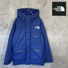 ザノースフェイス　800フィル　ダウンジャケット　厚手　ブルー　メンズM