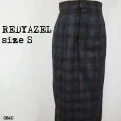 REDYAZEL ウールチェック タイトスカート S きれいめ 秋冬　0860