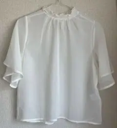 global work ホワイト シフォン ブラウス