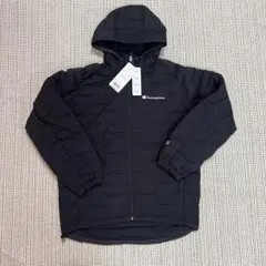 タグ付き　championフード付きダウンジャケット Sブラック