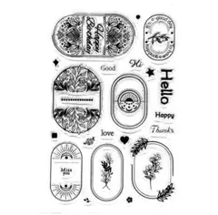 クリアスタンプ1799：オーバル（花）《おまとめご購入で20%OFF！》