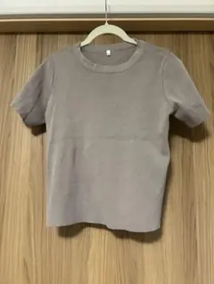 coca リブニットセーター　半袖 Tシャツ ベージュ Mサイズ