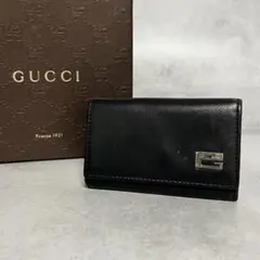 GUCCI 블랙 가죽 남성용 키 케이스 9944