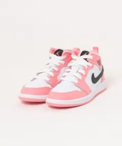 22cm ナイキ JORDAN 1 MID PS ジョーダン 白 ピンク 黒 - メルカリ