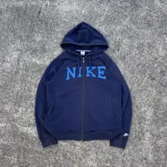 【古着】00s Nike ネイビー ジップパーカー y2k ロゴドン