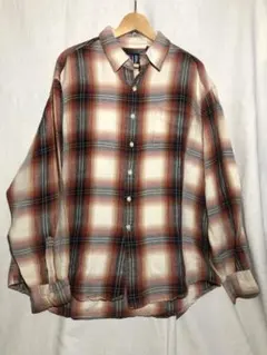 オールドGAP(ギャップ)オンブレチェック ワークレーヨンシャツ 長袖 90's