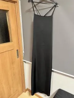 SELECTMOCA ブラックサテンキャミワンピース