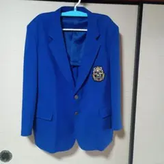 青色 シングルボタン ブレザー上着