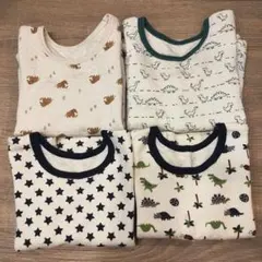 長袖　アンダーシャツ　肌着　インナー　4枚　セット　キルト　中綿　厚地