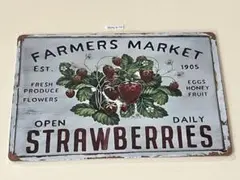 FARMERS MARKET STRAWBERRIES ブリキ看板