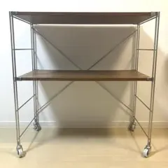 無印良品　ステンレスユニットシェルフ　ウォールナット材棚セット　ワイド　小のサムネイル