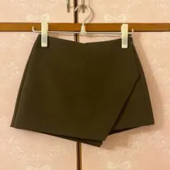 ZARA アシンメトリー スコート XS ダークブラウン