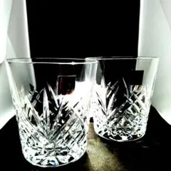新品HOYAクリスタルカットペアロックグラスウイスキーグラス江戸切子薩摩切子