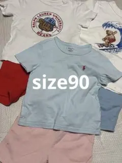 24M 90 ラルフローレン　ポロベア　Tシャツ　オールドネイビー　短パン