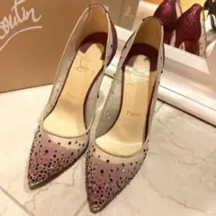 【美品】Christian Louboutin ビジューパンプス