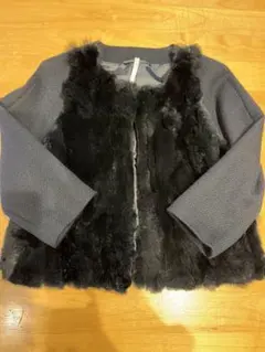 ビューティーアンドユース ノーカラーファージャケット 黒