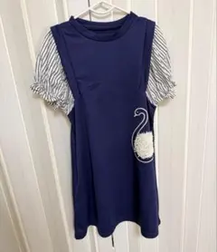 la poche biscuit ワンピース スワン ネイビー