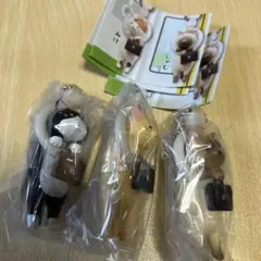 通勤ねこ　マスコットボールチェーン　カプセルトイ　3点セット