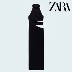 ZARA ノースリーブ ブラック ロングワンピース