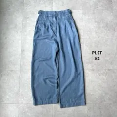 XS｜PLST ライトデニムワイドレッグパンツ ドレープ デニム 股下61㌢