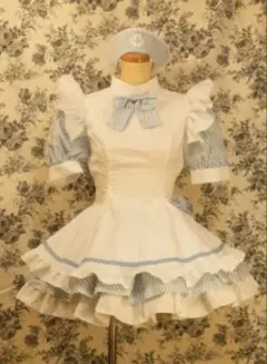 も*か様 コルネット 水色 半袖 ワンピース サックス×白 - メルカリ