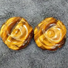 B315　イエロータイガーアイ　薔薇カット　約18ミリ