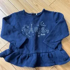 BeBe べべ☆トレーナー ネイビー１１０