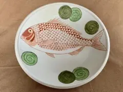 値下げしました☆【作家もの】【美品】絵付け大皿　鯛　めでたい！