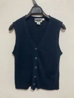 DKNY 90s OLDサマーニット ベスト ネイビー 美品