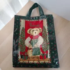 ハロッズ Harrods クリスマス テディベア ビニール トートバッグ クマ熊