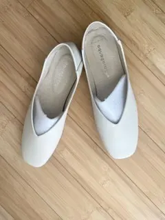 2way スクエアトゥフラットシューズ